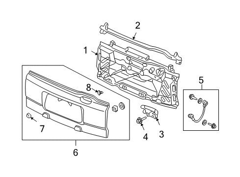 2003 Honda Element Tail Gate Hinge, Tailgate (Lower) Diagram for 68730-SCV-A10ZZ