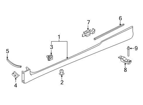 2016 Honda Civic Exterior Trim - Pillars, Rocker & Floor Lip, RR. Side Sill Garnish Diagram for 71805-TBG-A00