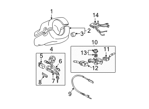 2006 Hyundai Elantra Shroud, Switches & Levers Switch Assembly-Multifunction Diagram for 93460-2D311