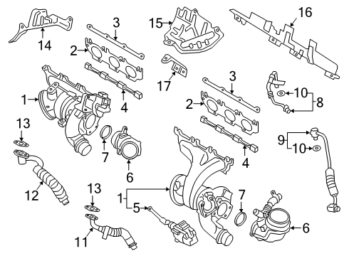 2020 BMW X4 Turbocharger TURBOCHARGER WITH EXHAUST MA Diagram for 11658631904