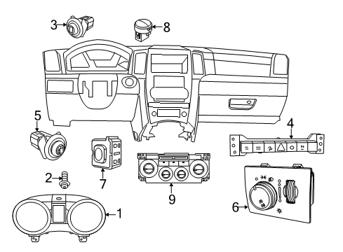 2012 Dodge Durango Switches Switch-Instrument Panel Diagram for 56046523AC