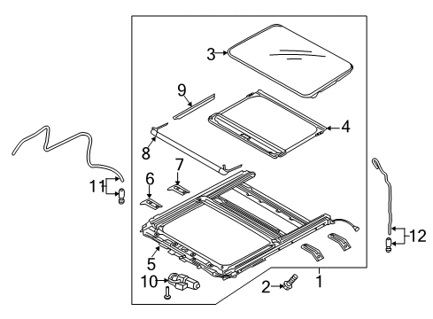 2015 Kia Sedona Sunroof Motor Assembly-Sunroof Rear Diagram for 81631A9100