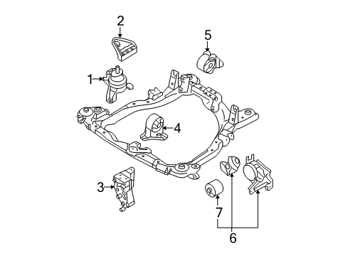 2005 Hyundai Tucson Engine & Trans Mounting Engine Mounting Support Bracket Diagram for 218152E100