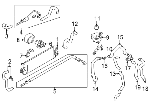 2014 Infiniti Q50 Inverter Cooling Components Connector-Sub Cooling Diagram for 21516-4GA5A