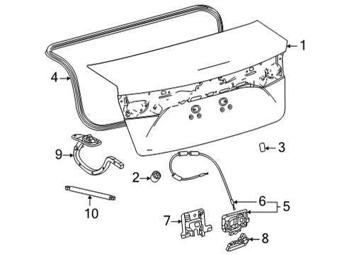 2016 Toyota Mirai Trunk Lid & Components Hinge Diagram for 64510-62010