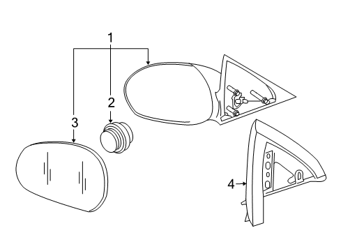 2009 Ford Escape Outside Mirrors Cover Diagram for 8L8Z-17K709-AE