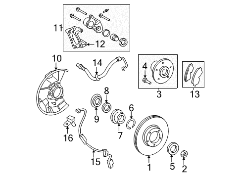 2012 Toyota Tacoma Brake Components Brake Hose Diagram for 90947-A2065