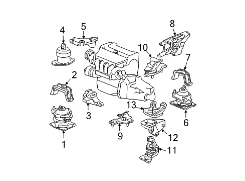 2004 Acura TSX Engine & Trans Mounting Bracket, Transmission Mount (Upper) Diagram for 50670-SEA-E01