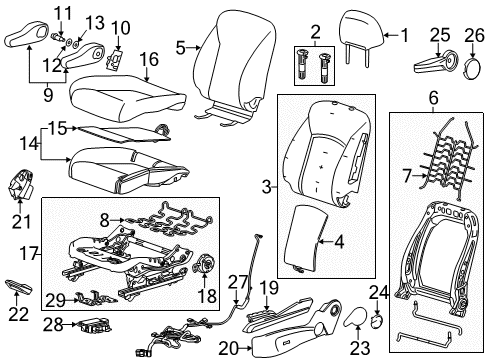 2013 Chevrolet Sonic Driver Seat Components Armrest Washer Diagram for 131016