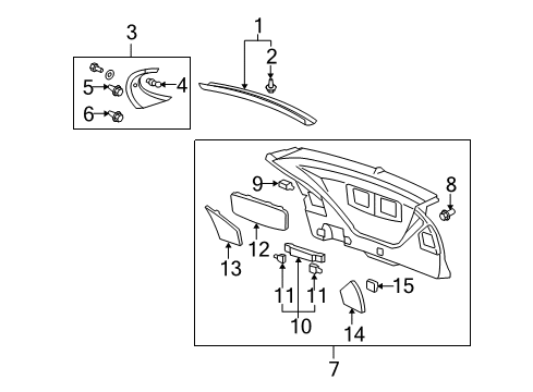 2010 Acura RDX Interior Trim - Lift Gate Lid, Left Rear Combination Maintenance (Medium Gray) Diagram for 84484-STK-A01ZB