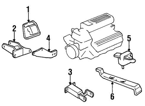 1997 Pontiac Firebird Engine & Trans Mounting Bracket-Engine Mount Diagram for 10265186