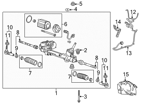 2016 Buick Verano Steering Column & Wheel, Steering Gear & Linkage Inner Tie Rod Diagram for 13286687