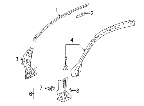 2018 Honda Accord Hinge Pillar Pillar, R. FR. (Lower) (Inner) Diagram for 64130-TVA-306ZZ