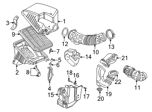 1998 Acura RL Filters Pipe, Air In. Diagram for 17242-PY3-010