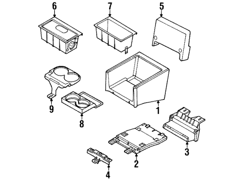 1996 BMW 318i Rear Console Support Diagram for 51168172467