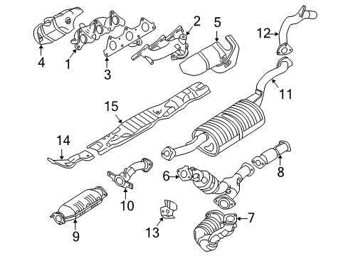 1997 Mitsubishi Montero Sport Exhaust Manifold Gasket-Exhaust Manifold Diagram for MD181032