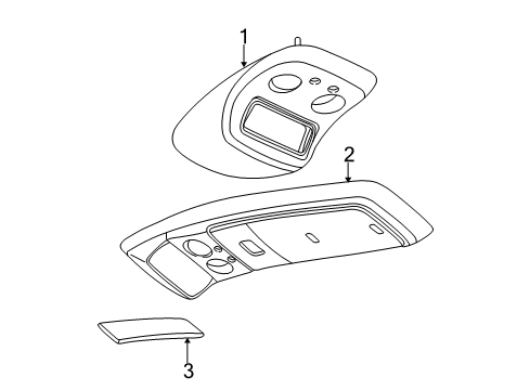 2000 Chevrolet Silverado 1500 Overhead Console Console Asm-Roof *Pewter R Diagram for 15769400