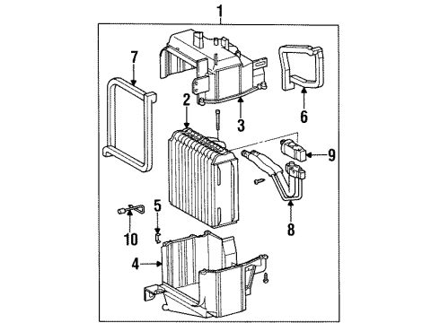 1996 Toyota Paseo Air Conditioner Unit Assy, Cooler Diagram for 88510-16640