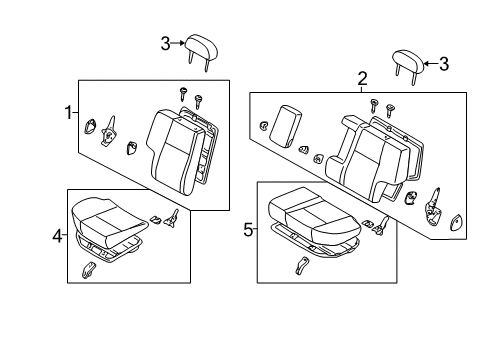 1999 Nissan Pathfinder Rear Seat Components Cushion Assy-Rear Seat, LH Diagram for 88350-2W800