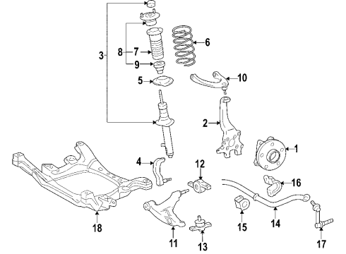 2009 Lexus GS350 Front Suspension Components, Lower Control Arm, Upper Control Arm, Ride Control, Stabilizer Bar Sensor Sub-Assy, Height Control, Front LH Diagram for 89406-30150