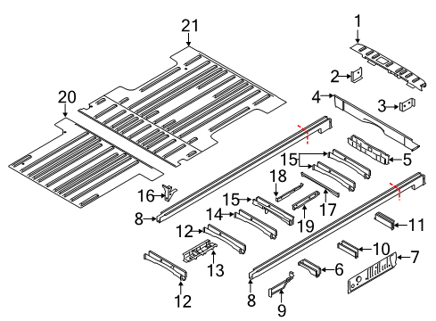 2020 Ford Transit-250 Rear Body - Floor & Rails Floor Reinforcement Diagram for BK2Z-6111248-H