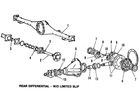 1991 Dodge Ram 50 Rear Axle, Differential, Propeller Shaft Washer Diagram for MB393586