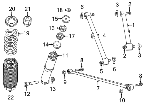 2021 Ram 1500 Rear Suspension Rear Coil Spring Diagram for 68262674AB