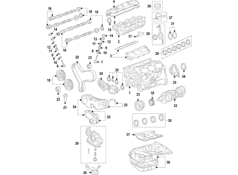 1995 Toyota Avalon Engine Parts, Mounts, Cylinder Head & Valves, Camshaft & Timing, Oil Pan, Oil Pump, Crankshaft & Bearings, Pistons, Rings & Bearings Overhaul Gasket Set Diagram for 04111-20041