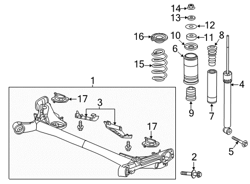 2017 Honda HR-V Rear Suspension Rubber, Rear Spring Mounting (Upper) Diagram for 52691-TG1-T00