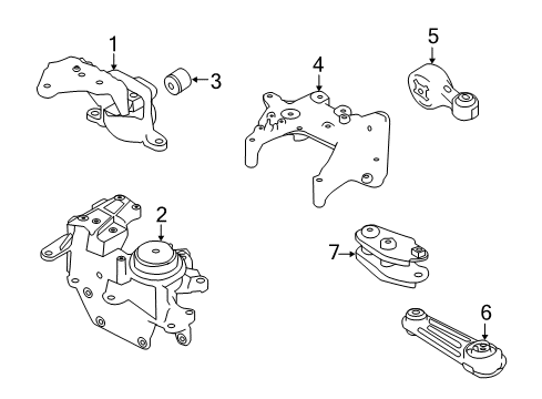 2017 Nissan Rogue Engine & Trans Mounting Engine Mounting Insulator, Left Diagram for 11220-4BA1A