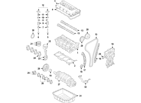 2018 Kia Niro Engine Parts, Mounts, Cylinder Head & Valves, Camshaft & Timing, Oil Pan, Oil Pump, Crankshaft & Bearings, Pistons, Rings & Bearings, Variable Valve Timing Head Assembly-Cylinder Diagram for 2210003HA0