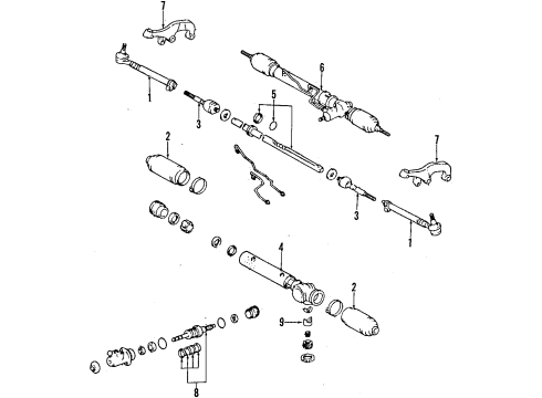 1989 Toyota Van P/S Pump & Hoses, Steering Gear & Linkage Steering Gear Diagram for 44250-28120