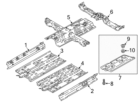 2022 Hyundai Accent Floor & Sill Reinforcement Assembly-Tunnel Diagram for 65147H8000