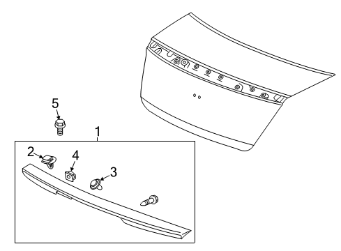 2014 Honda Accord Trunk Lid - Spoiler Spoiler Assembly, Trunk (Crystal Black Pearl) Diagram for 71700-T3L-A01ZE