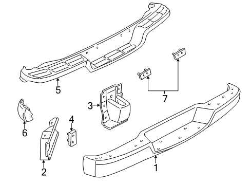 2002 Chevrolet Express 1500 Rear Bumper Extension Diagram for 19354203