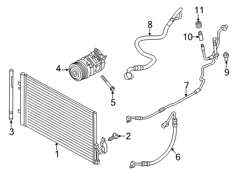 2017 BMW X3 Air Conditioner Pressure Hose, Compressor-Condenser Diagram for 64539382725