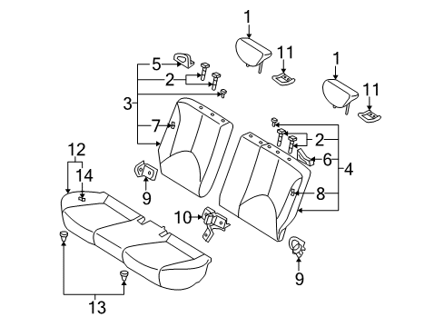 2006 Kia Rio Rear Seat Rear Seat Cushion Covering Assembly, Left Diagram for 891601G100281