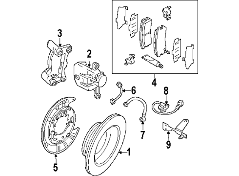 1999 Isuzu Rodeo Rear Brakes Drum, Rear Brake Diagram for 8-97233-455-0