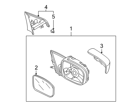 2005 Honda Accord Outside Mirrors Garnish, R. Door Mirror (Lever) Diagram for 76220-SDA-A01