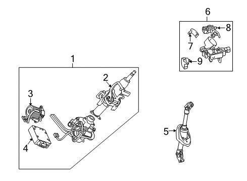 2010 Saturn Vue Steering Column, Steering Wheel & Trim Lower Shaft Diagram for 25825221