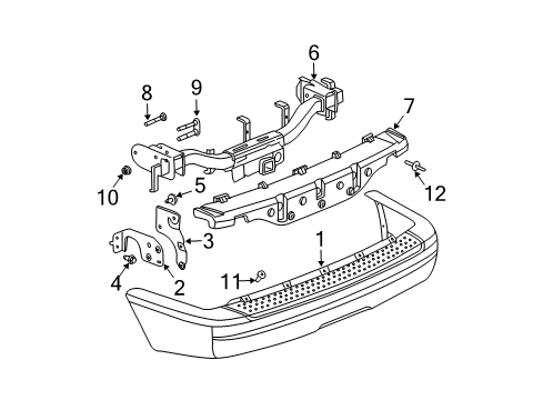 2006 Dodge Durango Rear Bumper Bracket-FASCIA Diagram for 55077567AA