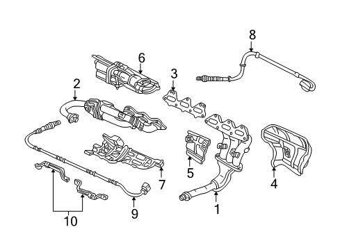 1998 Acura NSX Exhaust Manifold Manifold, Exhaust Diagram for 18110-PBY-J00