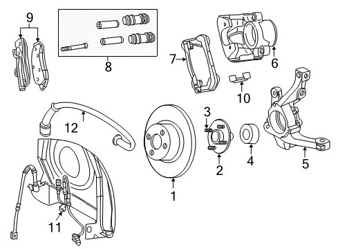 2005 Chrysler PT Cruiser Anti-Lock Brakes Front Steering Knuckle Diagram for 5272479AE