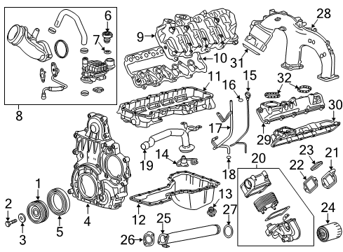 2017 GMC Sierra 3500 HD Filters Oil Tube Diagram for 12676952