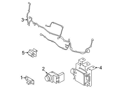 2022 Hyundai Tucson Electrical Components - Front Bumper ULTRASONIC SENSOR-S.P.A.S Diagram for 99310-S1900-S3B