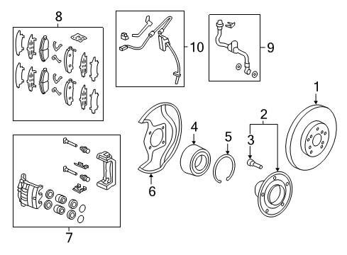 2018 Honda Pilot Brake Components CALIPER SUB-ASSY Diagram for 45019-TZ5-A03