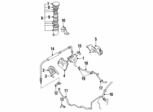 1990 Isuzu Amigo P/S Pump & Hoses, Steering Gear & Linkage Filter, Oil Tank Diagram for 8-94204-441-1