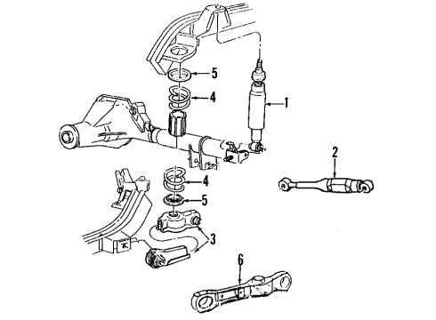 2003 Ford Mustang Rear Suspension Components, Lower Control Arm, Upper Control Arm, Stabilizer Bar Shock Absorber Diagram for 3R3Z-18125-AB