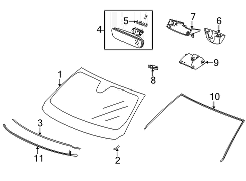 2022 Acura MDX Glass, Reveal Moldings COVER, LID SENSOR Diagram for 76413-TYA-A01