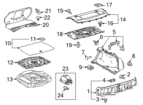 2015 Lexus RC F Interior Trim - Rear Body Panel Assembly, Package Diagram for 64330-24260-C1